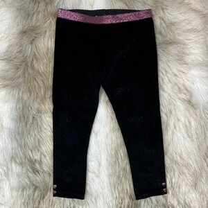 Baker by Ted Baker Black Kids Leggings with Pink Glitter Waistband - AGE 5-6
